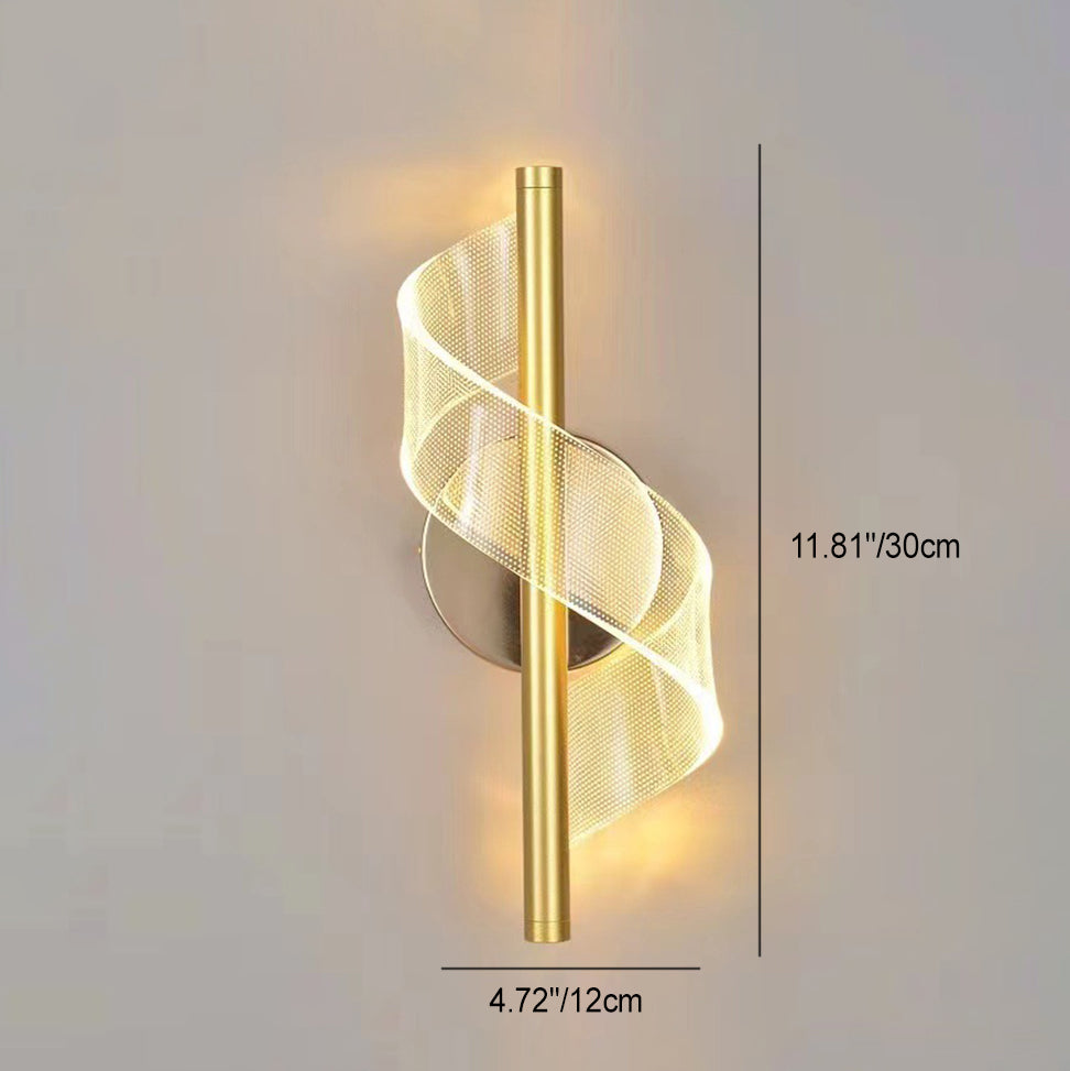 Modern Minimalist Round Line Bend Acrylic Iron LED Wall Sconce Lamp For Bedroom