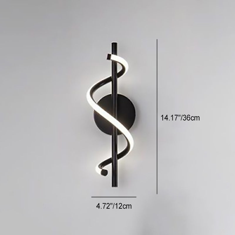 Modern Minimalist Round Line Bend Acrylic Iron LED Wall Sconce Lamp For Bedroom