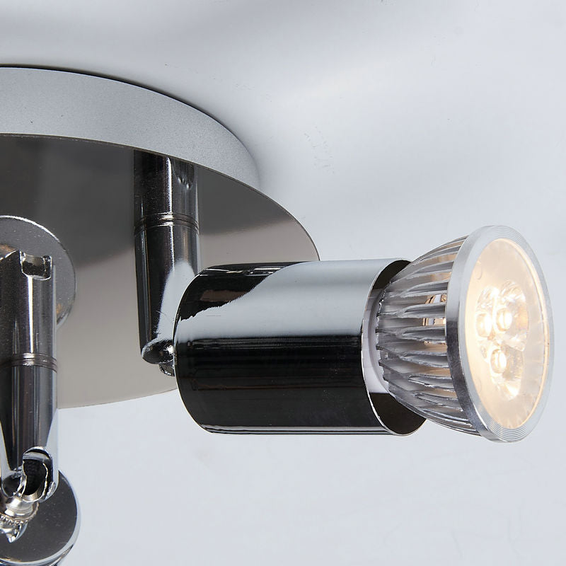 Modern Minimalist Branch Cylinder Round Iron 3-Light Semi-Flush Mount Ceiling Light For Living Room