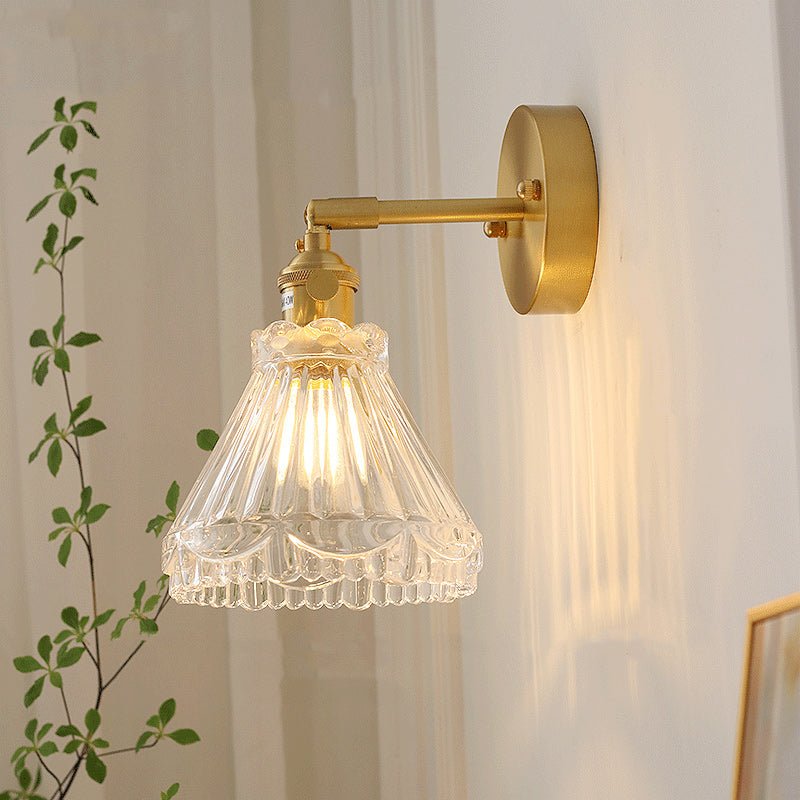 現代的なスカンジナビアの麦わら帽子グリーンフラワーラウンドガラスアイアン1ライト壁取り付け用燭台ランプリビングルーム用