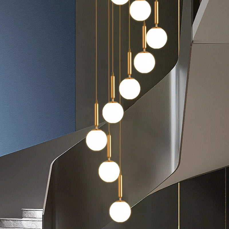 Modern Luxury Magic Bean Round Glass Iron 9-Light Chandeliers For Living Room