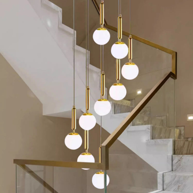 Modern Luxury Magic Bean Round Glass Iron 9-Light Chandeliers For Living Room