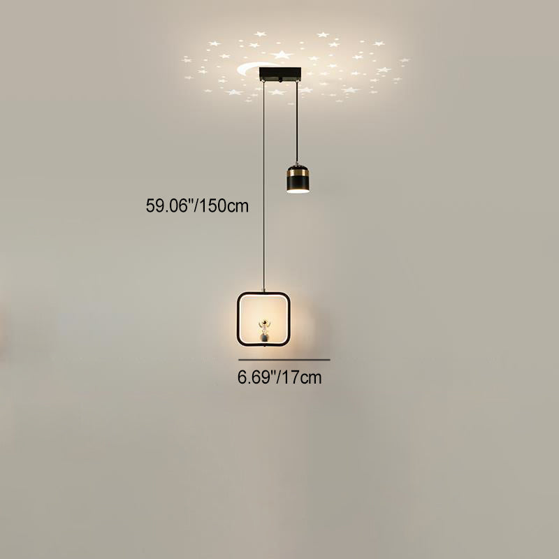 ثريات LED بتصميم آرت ديكو عصري على شكل أسطوانة مستديرة ومخروط مربع من الأكريليك والألومنيوم والحديد لغرفة المعيشة