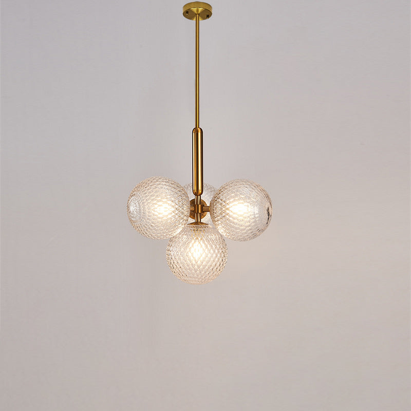 モダンミニマリストマジックビーンブランチガラスアイアン4ライトシャンデリアリビングルーム用