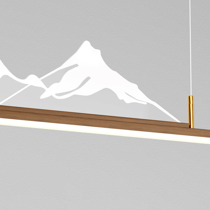 伝統的な中国製ロングストリップマウンテンウォーターアクリルアルミLEDアイランドライトシャンデリアリビングルーム用