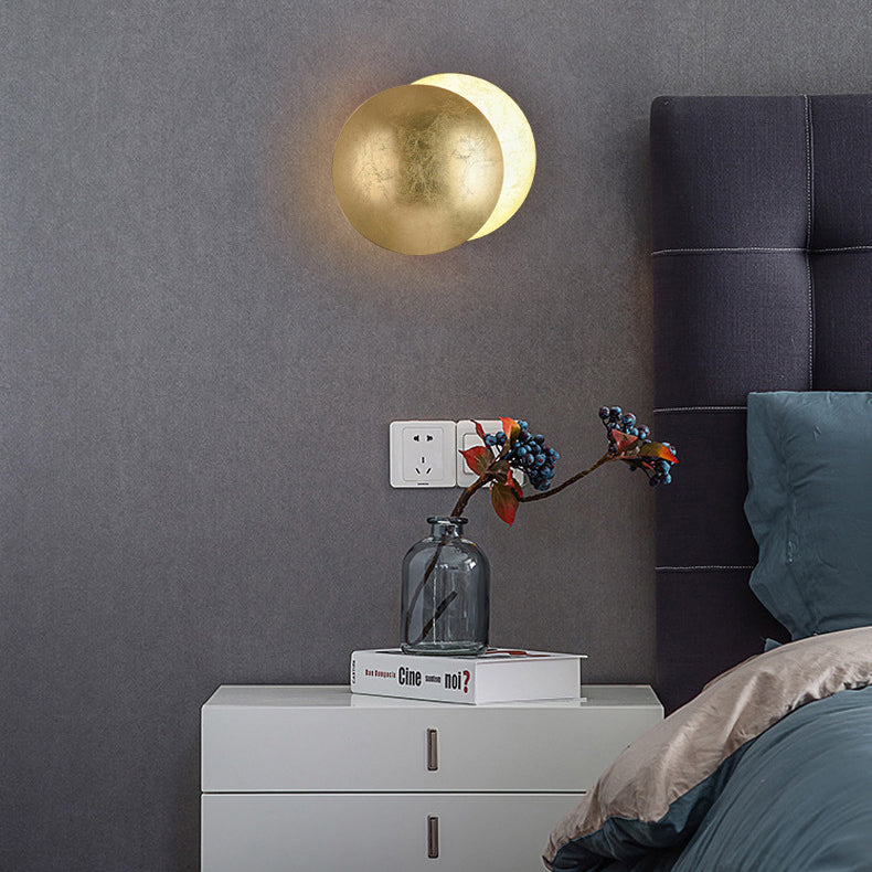 Modern Minimalist Removable Round Alloy LED Wall Sconce Lamp For Living Room
