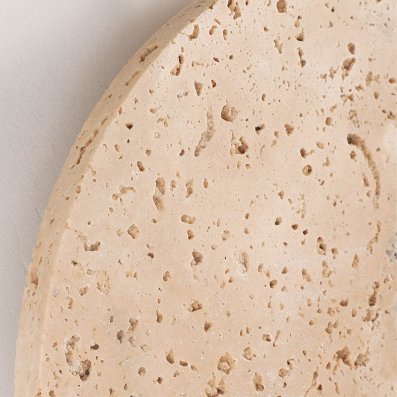 現代的なスカンジナビアのラウンドオーブイエロートラバーチンLEDウォールスコンスランプリビングルーム用