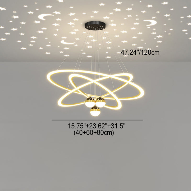 ثريا LED معاصرة بتصميم إسكندنافي دائري من الأكريليك والألومنيوم والحديد لغرفة المعيشة