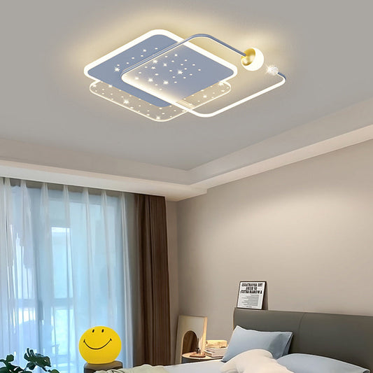 مصباح سقف LED دائري مربع الشكل بتصميم عصري بسيط مصنوع من الأكريليك لغرفة النوم