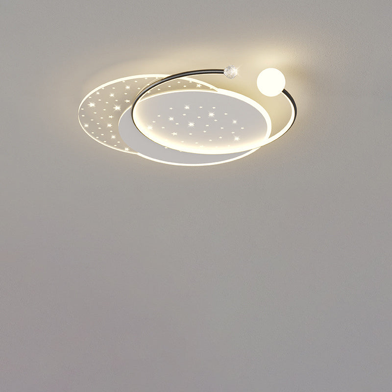 Modern Minimalist Round Square Acrylic Hardware LED Flush Mount Ceiling Light For Bedroom