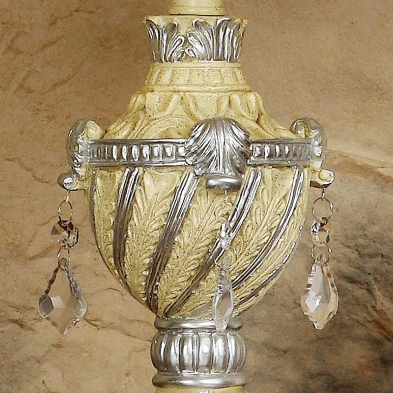 Traditional Vintage Pendant Cone Round Square Fabric Resin 1-Light Table Lamp For Living Room