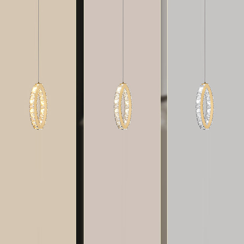 Modern Luxury Cube Drum Hexagon Flower Pentagon Oval Crystal Stainless Steel LED Pendant Light For Living Room
