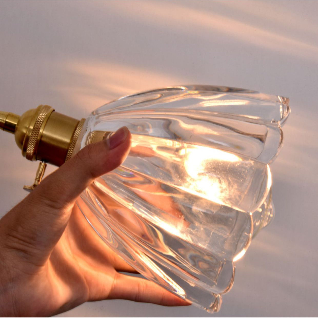 Contemporary Creative Flower Skirt Vase Petals Glass Iron Copper 1-Light Wall Sconce Lamp For Living Room