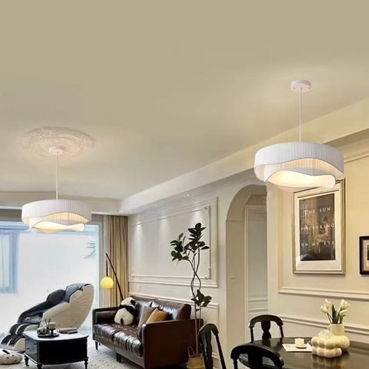現代的なスカンジナビアラウンドフリルコーンファブリックアクリルアイアン4/5ライトシャンデリアリビングルーム用