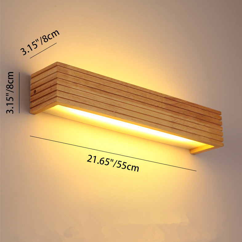 مصباح حائط LED خشبي أكريليك مستطيل الشكل بتصميم عصري بسيط لغرفة المعيشة