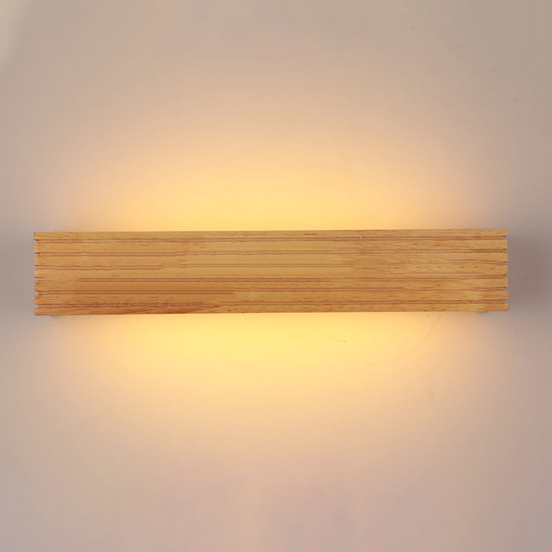 مصباح حائط LED خشبي أكريليك مستطيل الشكل بتصميم عصري بسيط لغرفة المعيشة