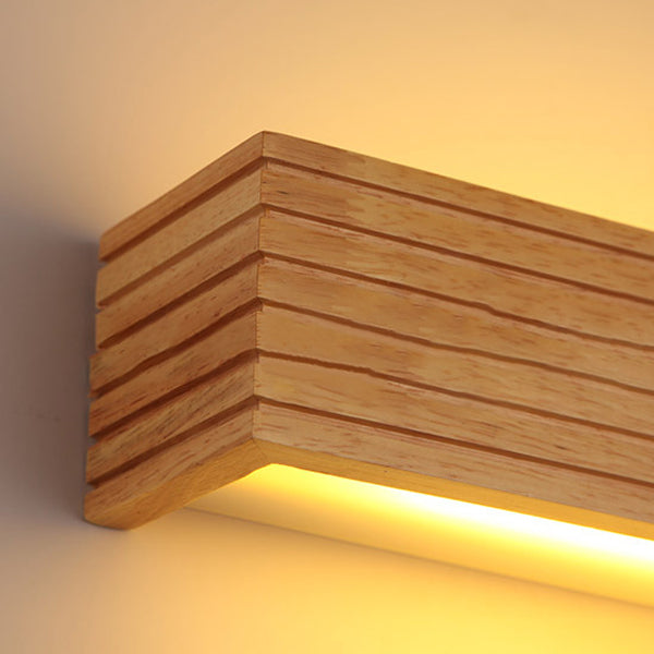 مصباح حائط LED خشبي أكريليك مستطيل الشكل بتصميم عصري بسيط لغرفة المعيشة