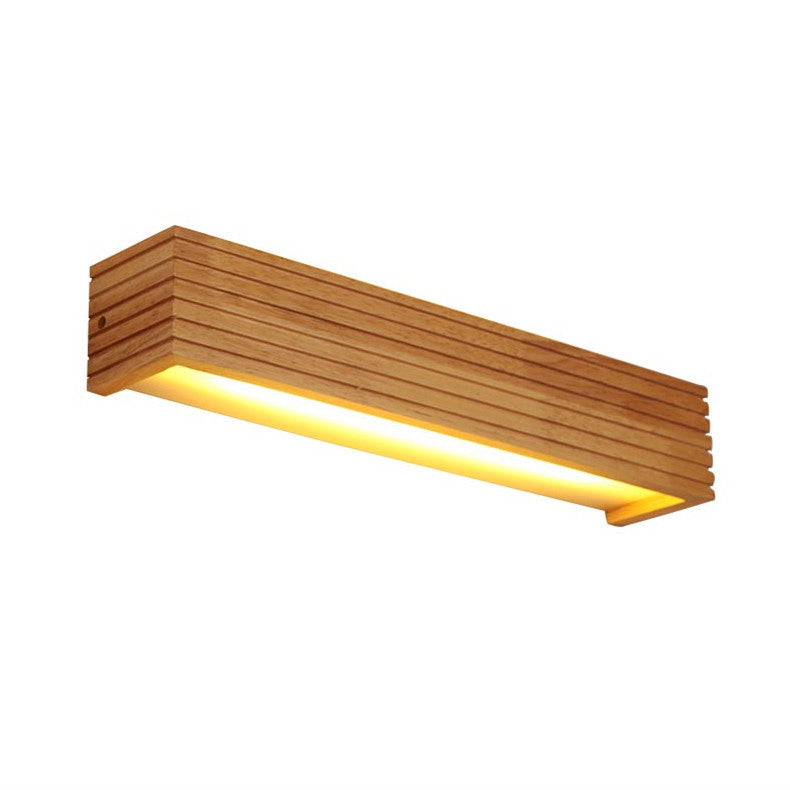 مصباح حائط LED خشبي أكريليك مستطيل الشكل بتصميم عصري بسيط لغرفة المعيشة