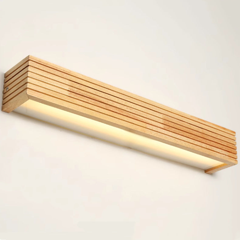 مصباح حائط LED خشبي أكريليك مستطيل الشكل بتصميم عصري بسيط لغرفة المعيشة