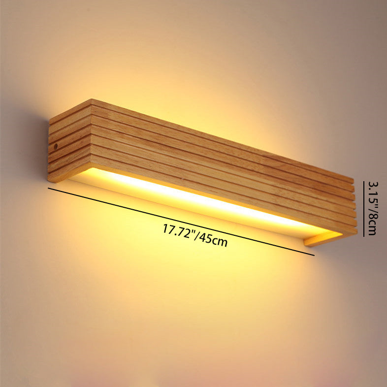 مصباح حائط LED خشبي أكريليك مستطيل الشكل بتصميم عصري بسيط لغرفة المعيشة