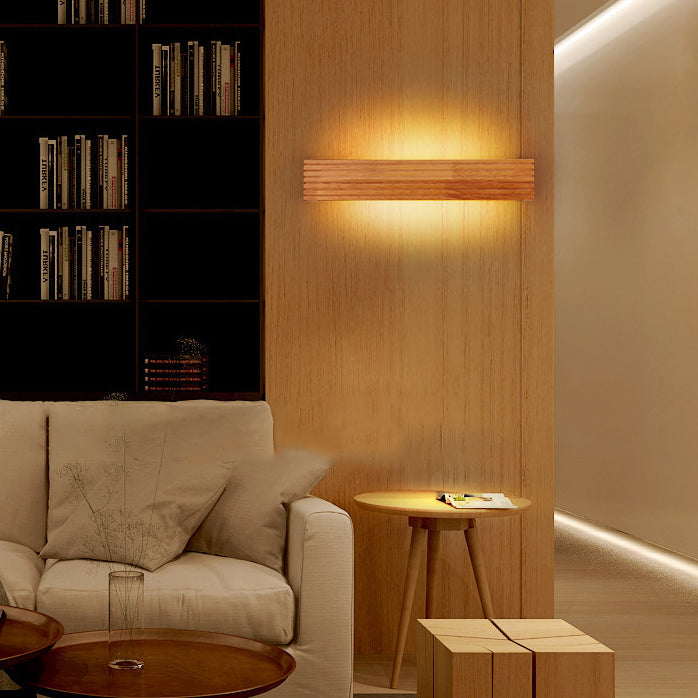 مصباح حائط LED خشبي أكريليك مستطيل الشكل بتصميم عصري بسيط لغرفة المعيشة