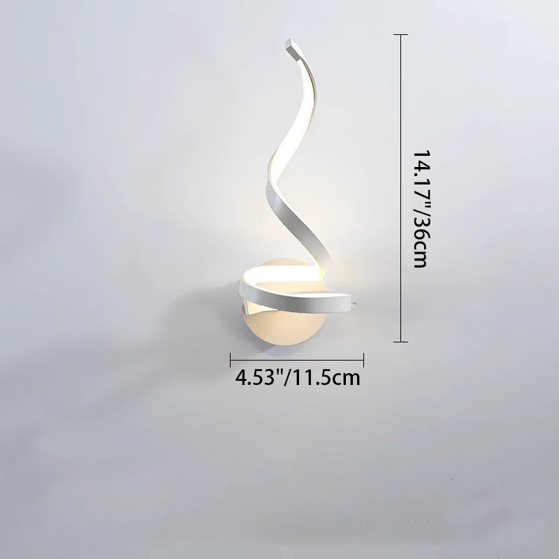 Contemporary Creative Curved Line Round Silicone Iron Aluminum LED Wall Sconce Lamp For Living Room