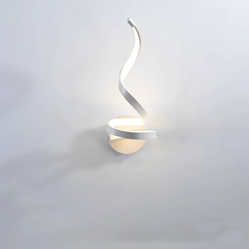 Contemporary Creative Curved Line Round Silicone Iron Aluminum LED Wall Sconce Lamp For Living Room