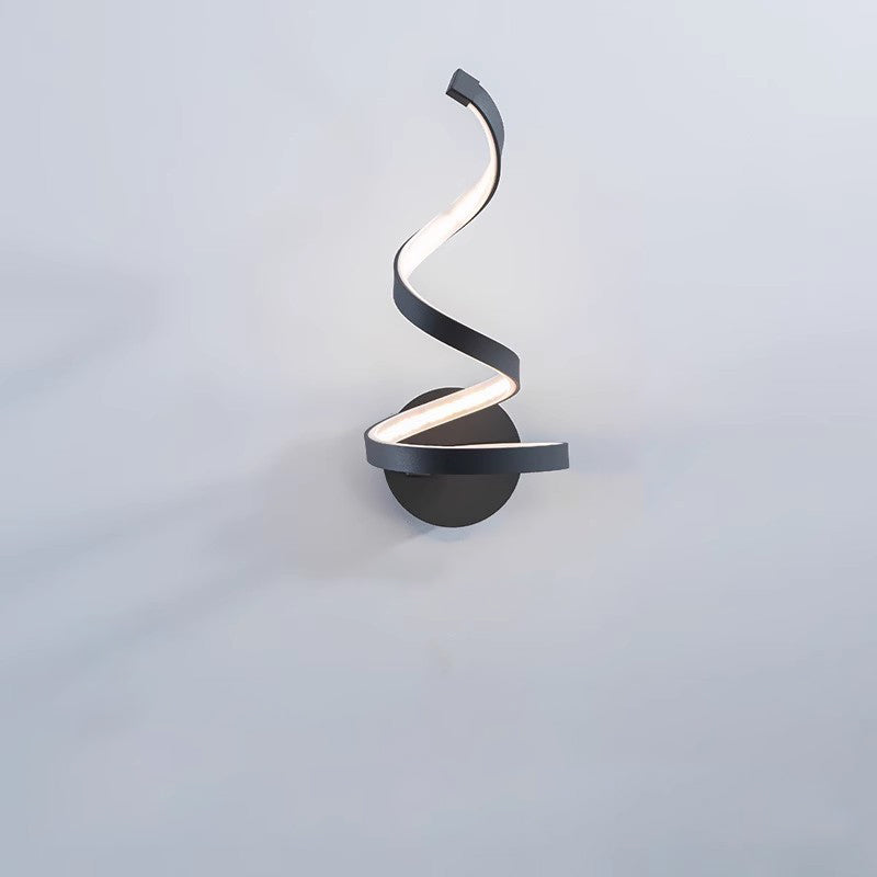 Contemporary Creative Curved Line Round Silicone Iron Aluminum LED Wall Sconce Lamp For Living Room