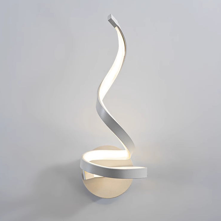 Contemporary Creative Curved Line Round Silicone Iron Aluminum LED Wall Sconce Lamp For Living Room