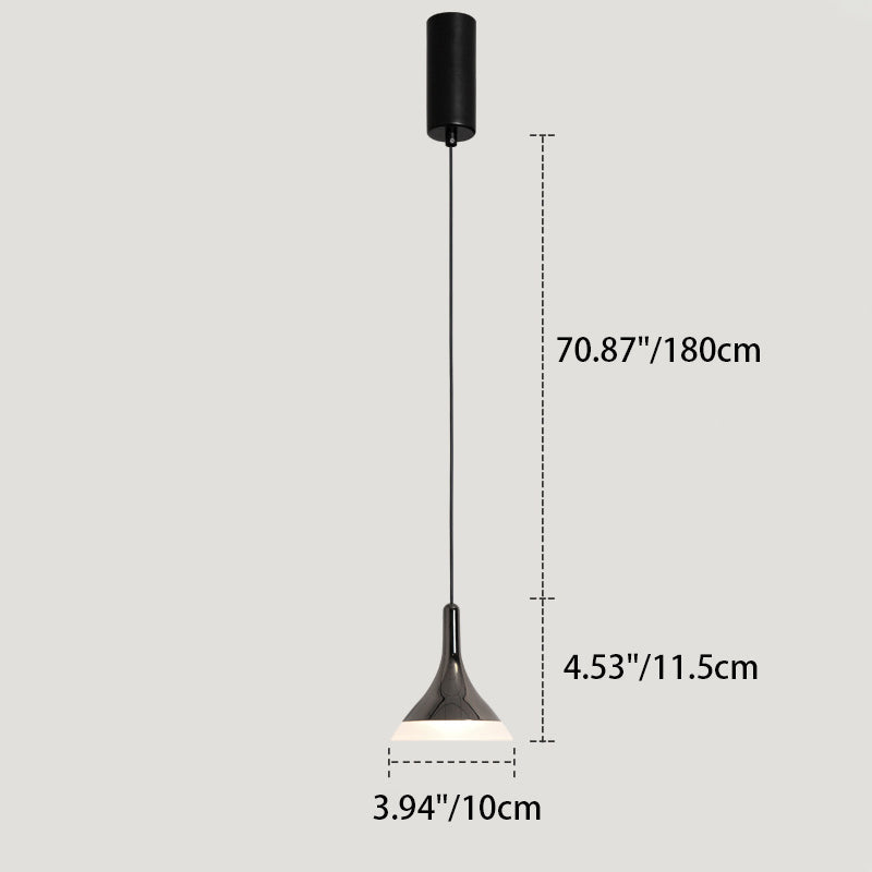 Contemporary Scandinavian Round Cone Cylinder Acrylic Aluminum LED Pendant Light For Living Room