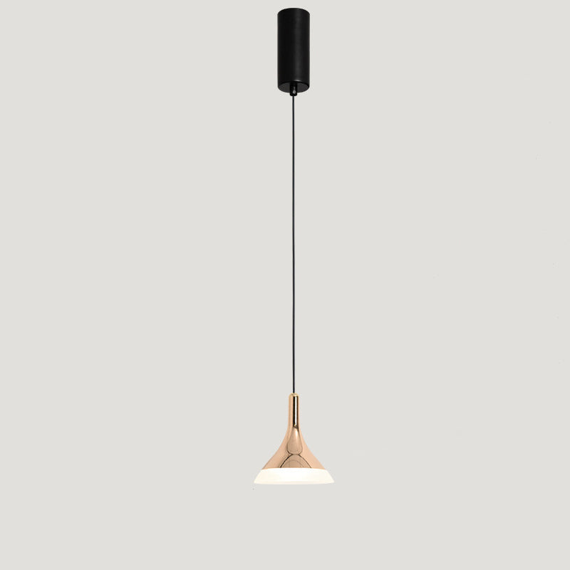 Contemporary Scandinavian Round Cone Cylinder Acrylic Aluminum LED Pendant Light For Living Room