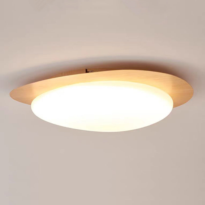 Contemporary Scandinavian Pebble Oval Acrylic Iron LED Flush Mount Ceiling Light For Bedroom