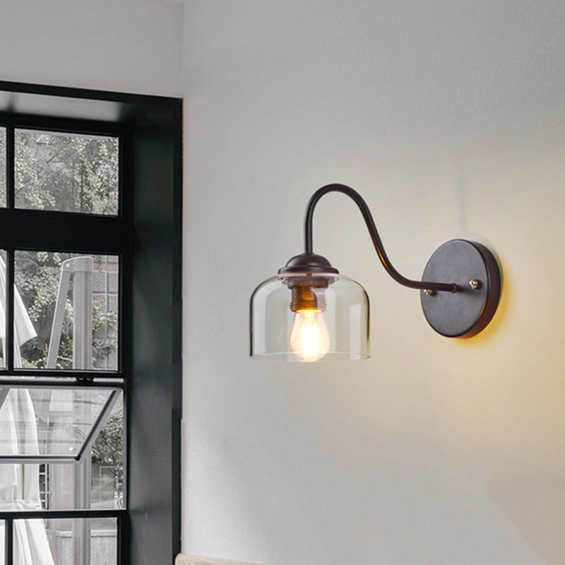現代的なスカンジナビアの円形円錐形シリンダーガラス鉄製1ライト壁取り付け用燭台ランプリビングルーム用