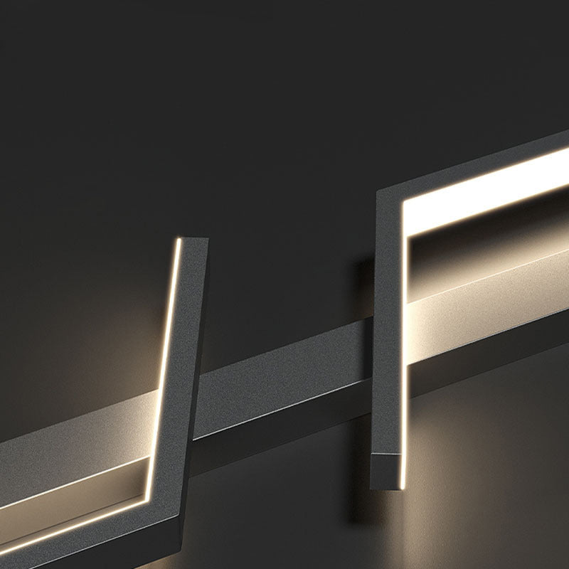 Modern Minimalist Strip Rectangle Line Silicone Aluminum LED Wall Sconce Lamp For Living Room