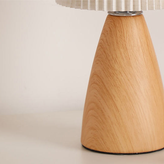 Modern Minimalist Cylinder Conical Fabric Ceramic 1-Light Table Lamp For Bedroom