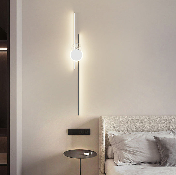 Modern Minimalist Long Oval Long Bar Acrylic Hardware LED Wall Sconce Lamp For Bedroom