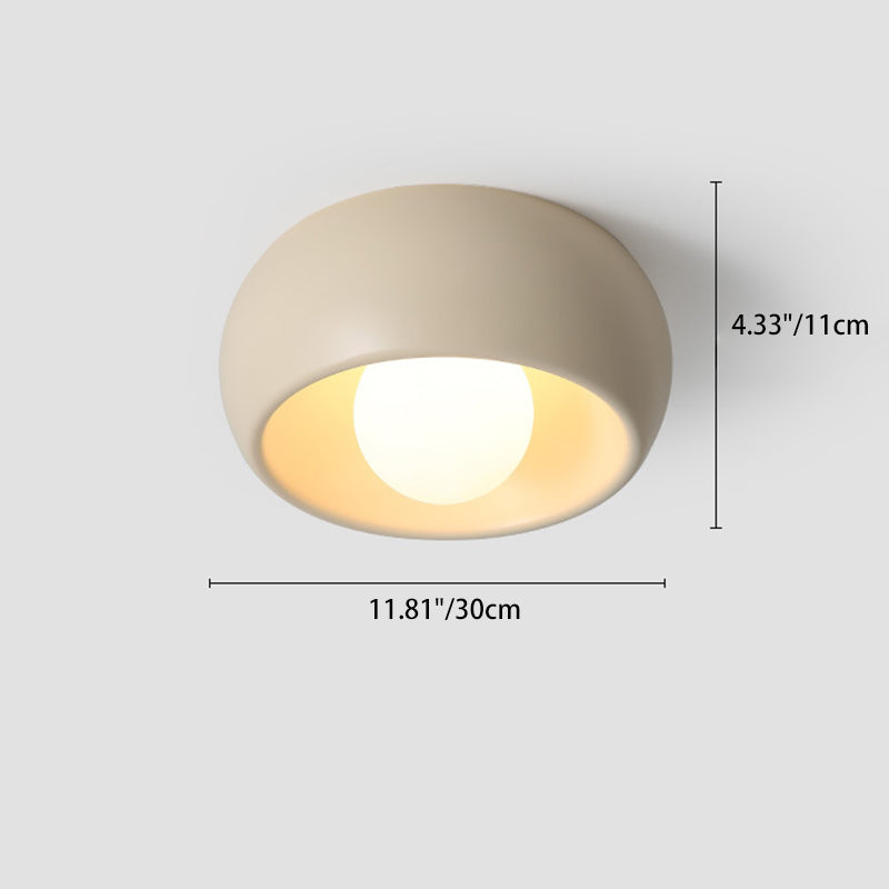 Modern Simplicity Round Magic Bean PE Resin 1-Light Flush Mount Ceiling Light For Bedroom