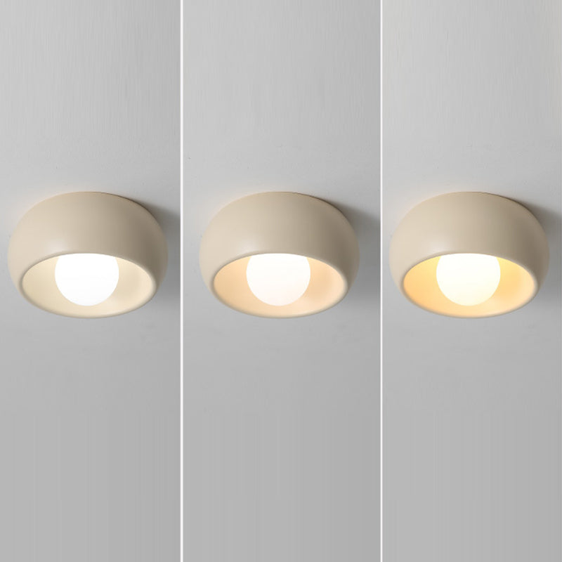 Modern Simplicity Round Magic Bean PE Resin 1-Light Flush Mount Ceiling Light For Bedroom