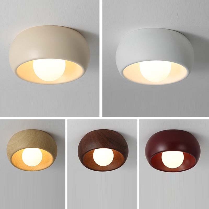 Modern Simplicity Round Magic Bean PE Resin 1-Light Flush Mount Ceiling Light For Bedroom