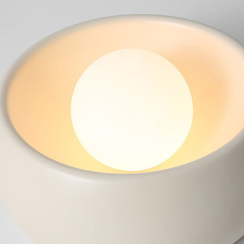 Modern Simplicity Round Magic Bean PE Resin 1-Light Flush Mount Ceiling Light For Bedroom