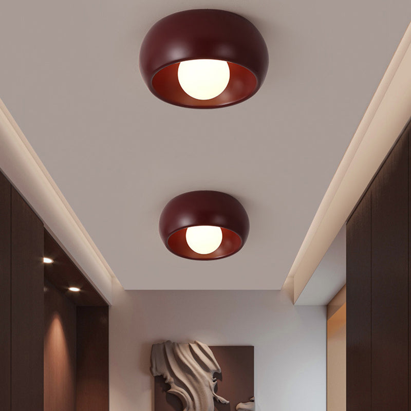 Modern Simplicity Round Magic Bean PE Resin 1-Light Flush Mount Ceiling Light For Bedroom