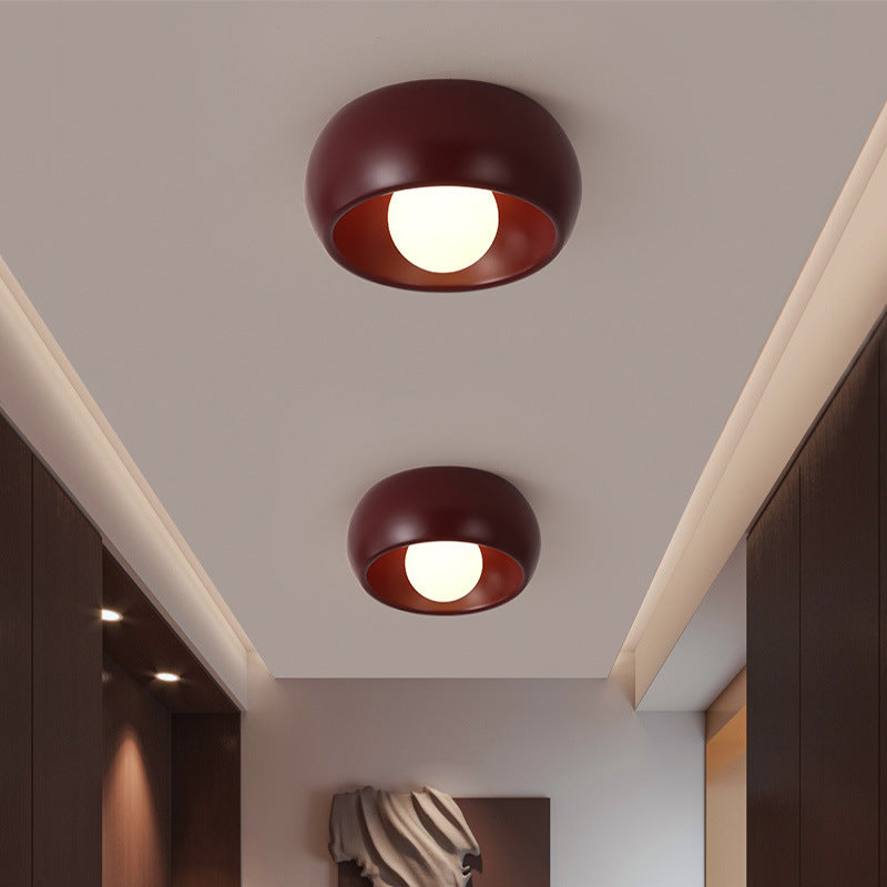 Modern Simplicity Round Magic Bean PE Resin 1-Light Flush Mount Ceiling Light For Bedroom