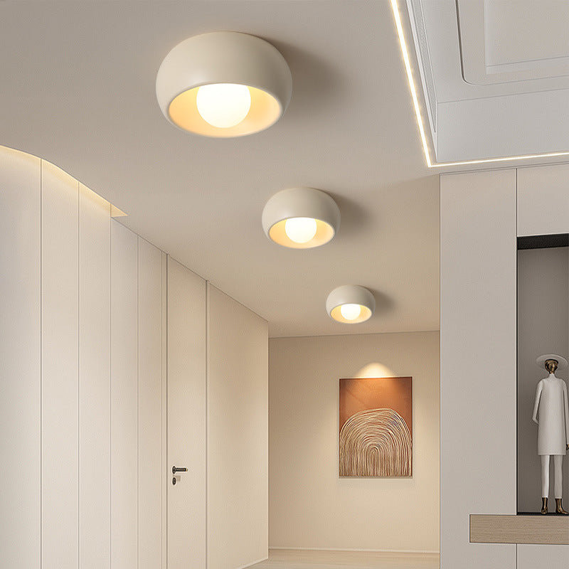 Modern Simplicity Round Magic Bean PE Resin 1-Light Flush Mount Ceiling Light For Bedroom