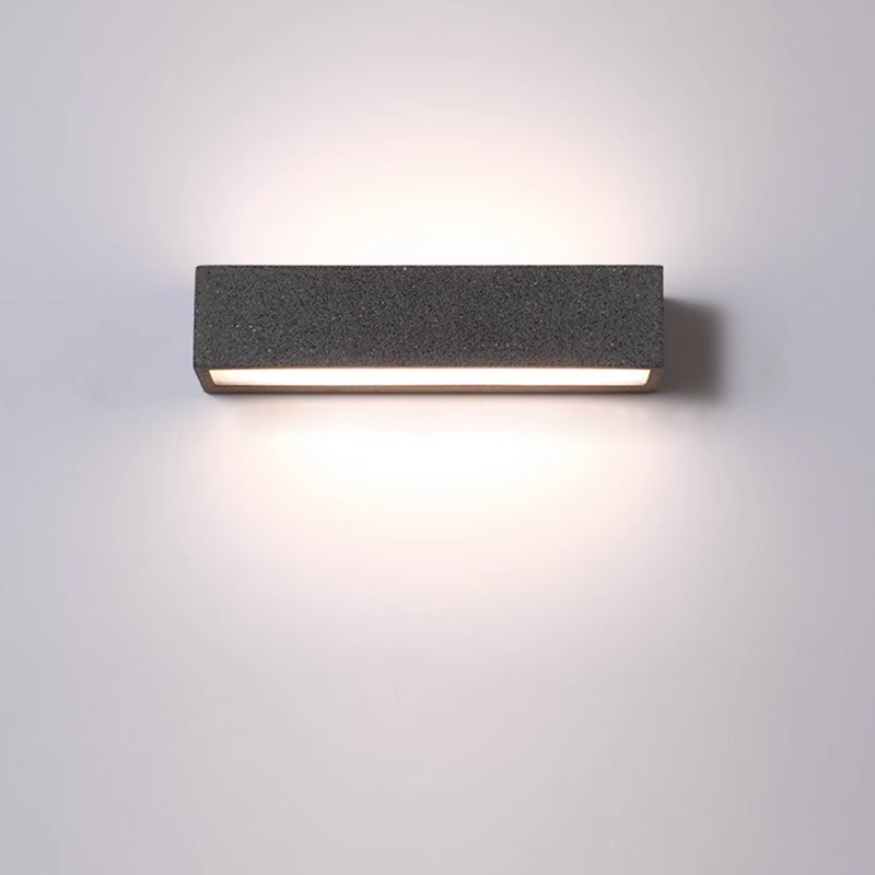 Modern Minimalist Square Long Acrylic Concrete LED Wall Sconce Lamp For Outdoor Patio