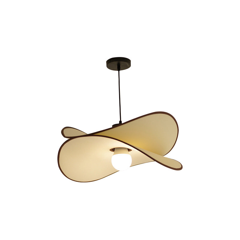 Traditional French Scalloped Arc Fabric Iron 1-Light Pendant Light For Living Room