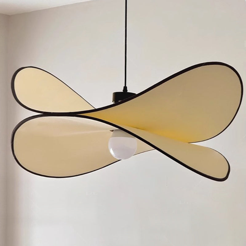 Traditional French Scalloped Arc Fabric Iron 1-Light Pendant Light For Living Room