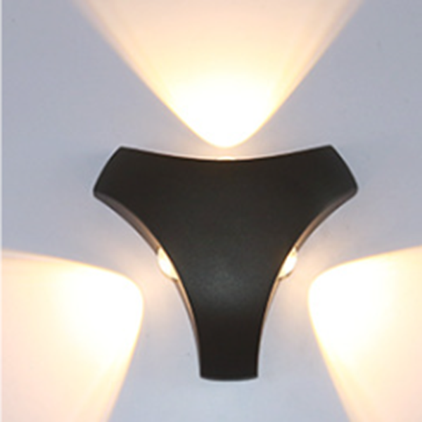 Modern Minimalist Cross Triangle Hexagon Lens Aluminum LED Wall Sconce Lamp For Garden