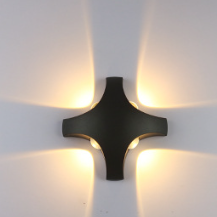 Modern Minimalist Cross Triangle Hexagon Lens Aluminum LED Wall Sconce Lamp For Garden