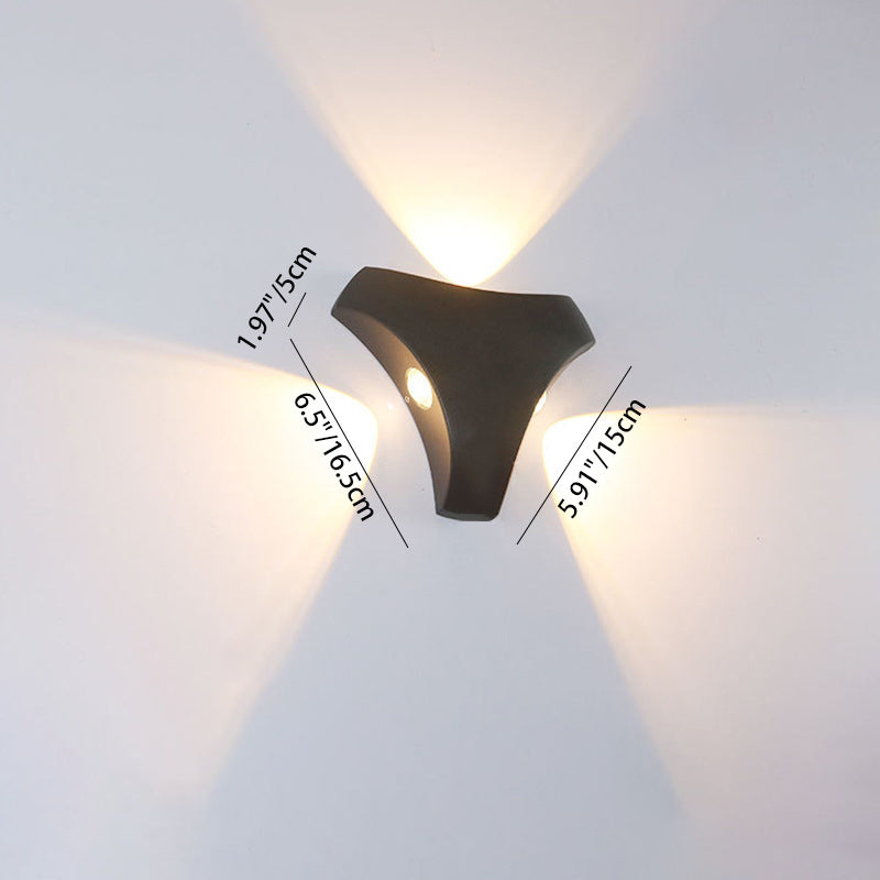 Modern Minimalist Cross Triangle Hexagon Lens Aluminum LED Wall Sconce Lamp For Garden