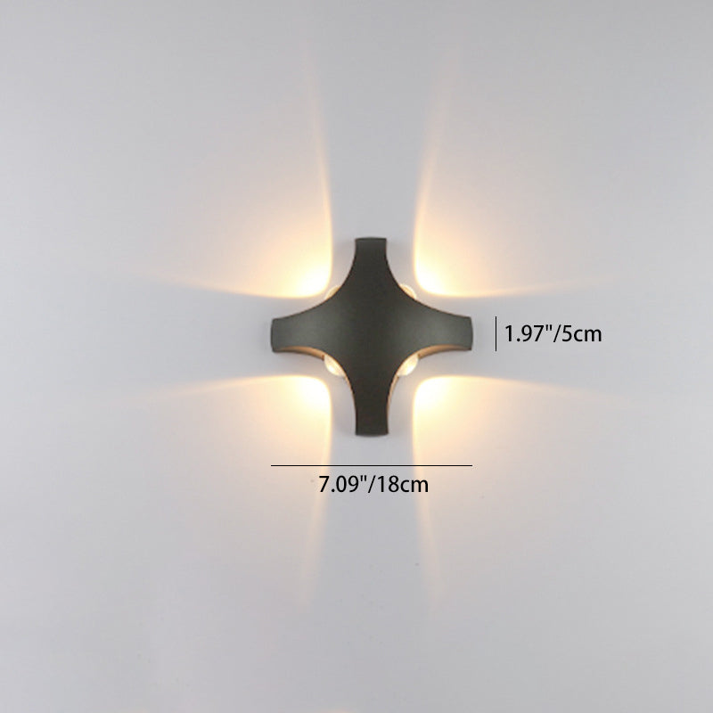 Modern Minimalist Cross Triangle Hexagon Lens Aluminum LED Wall Sconce Lamp For Garden